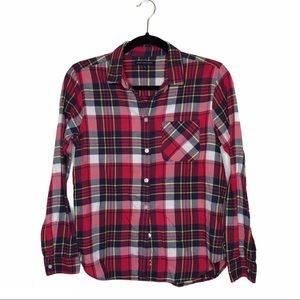 American Eagle-Long Sleeve Plaid Button Down Shirt-GUC-Sz S/P